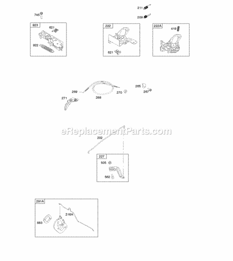 Controls Governor Spring Thermostat Diagram and Parts List for 122S02-0150-B1  Briggs and Stratton Engine